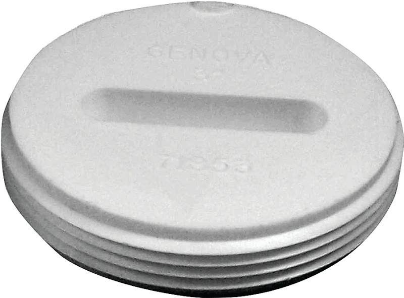 3 Inch Flush Cleanout Plug - Model 193063, Pvc, White