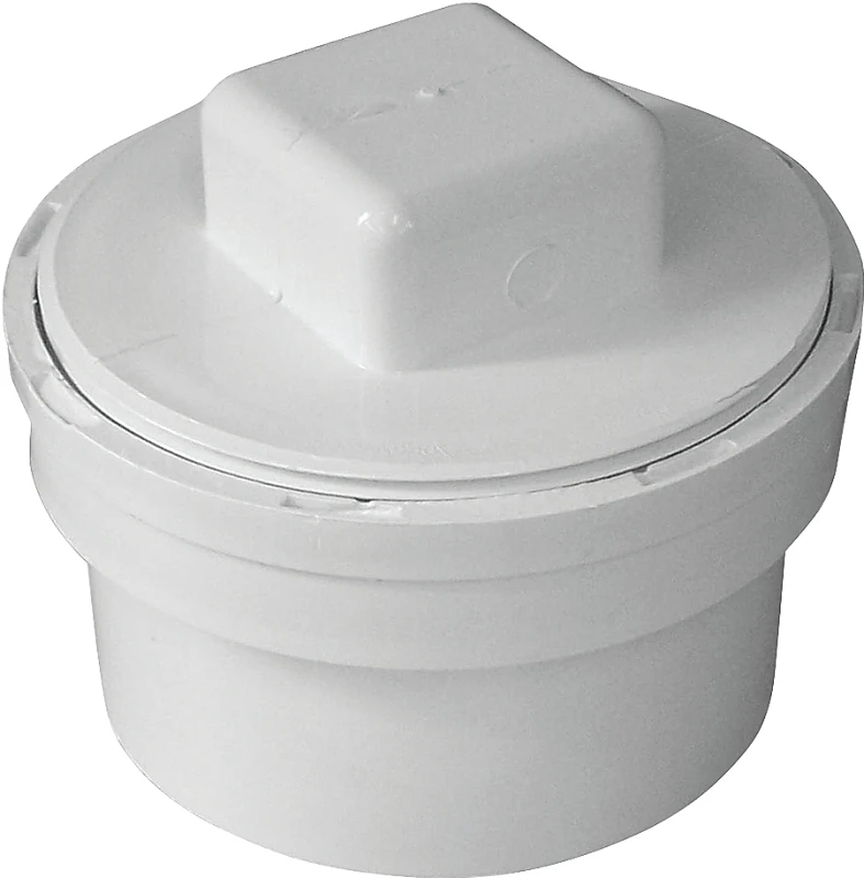 414274bc Pvc Drain Cleanout Fitting With Threaded Plug, 4 Inch