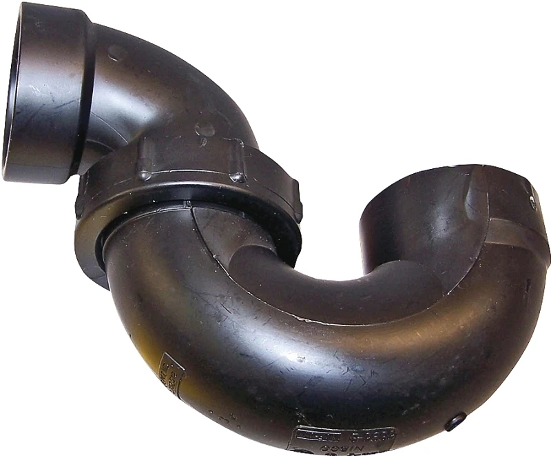 2 Inch Adjustable Abs P-trap With Union Joint For Drainage Systems
