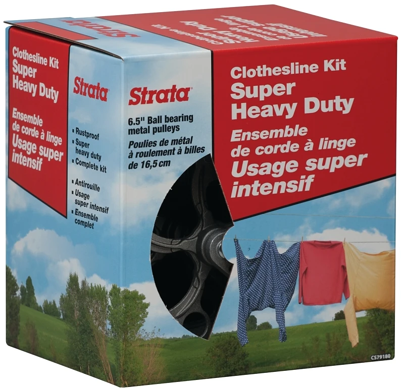 Strata 150 Ft. Heavy-duty Galvanized Steel Clothesline Kit With Accessories