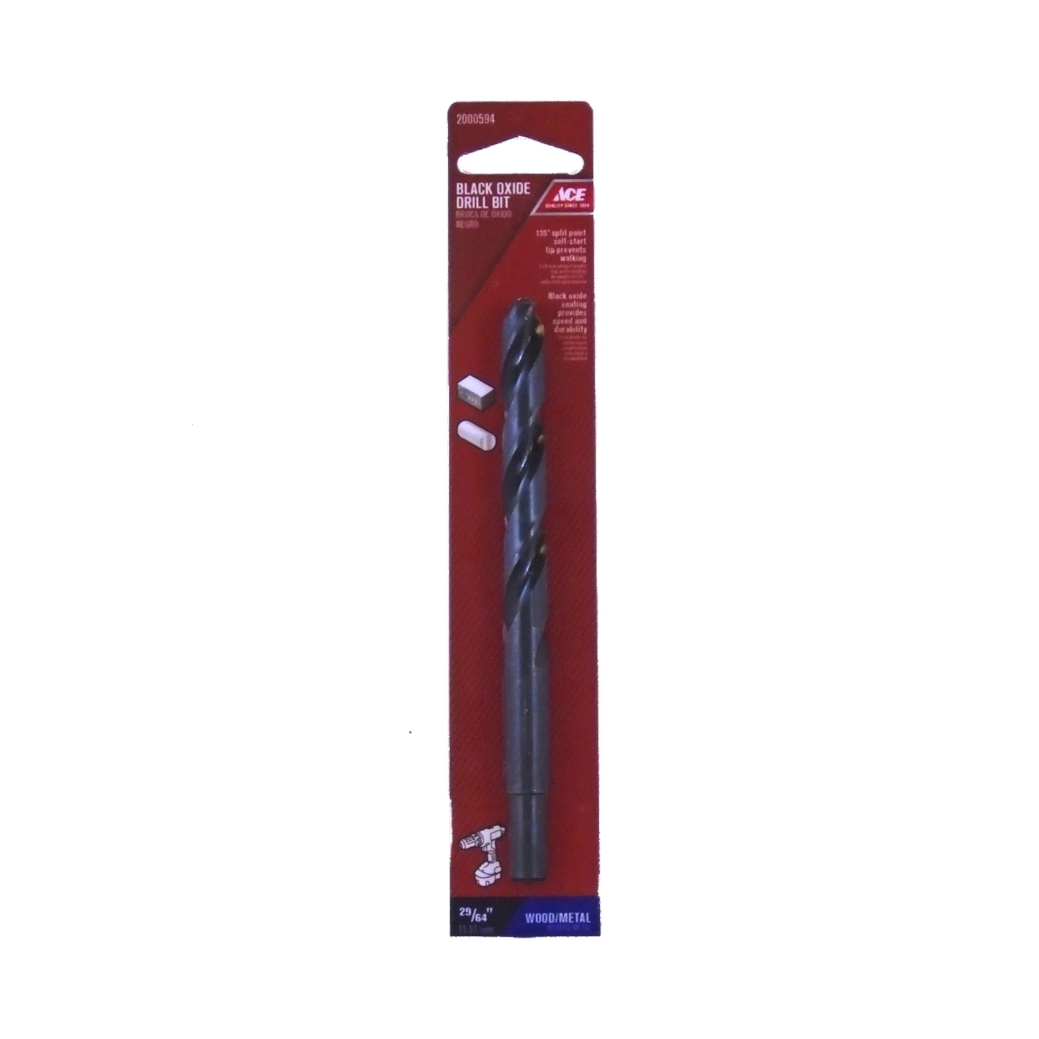 29/64 In. Diameter X 5-5/8 In. Length High Speed Steel Drill Bit With Round Shank