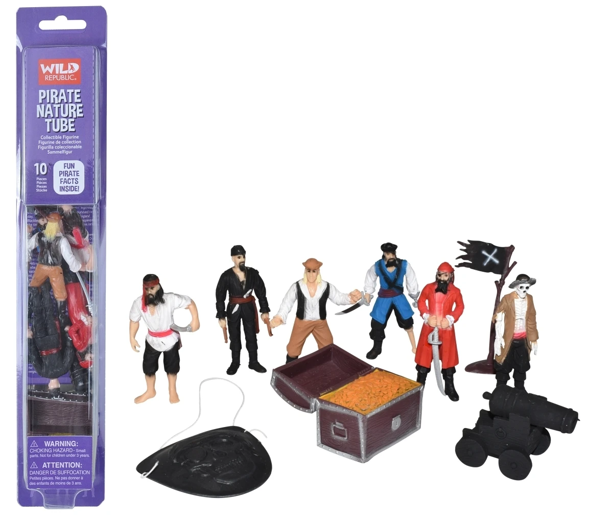 Pirate Toy Figurines Tube With Play Mat - 12 Pieces