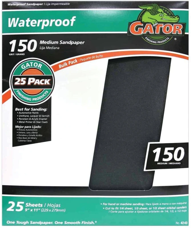 Waterproof 9 In. X 11 In. 150 Grit Medium Sandpaper (25-pack)