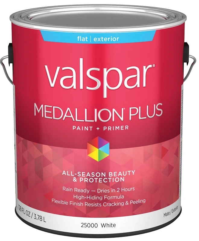 Medallion Plus Premium Flat Exterior Paint & Primer, White, 1 Gallon
