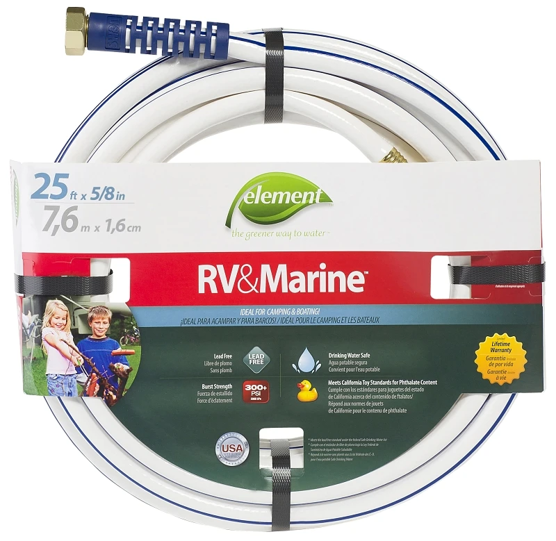 Mrv58025 Lightweight Rv/marine Water Hose, 5/8 In Id, 25 Ft Length, White