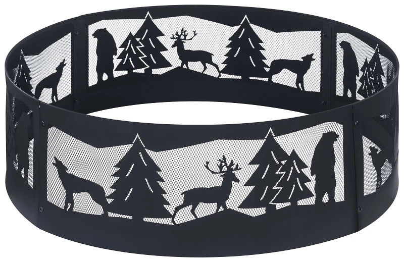 Klr-160177 36 In. Fire Ring, 12 In. Height, Steel, Black Finish