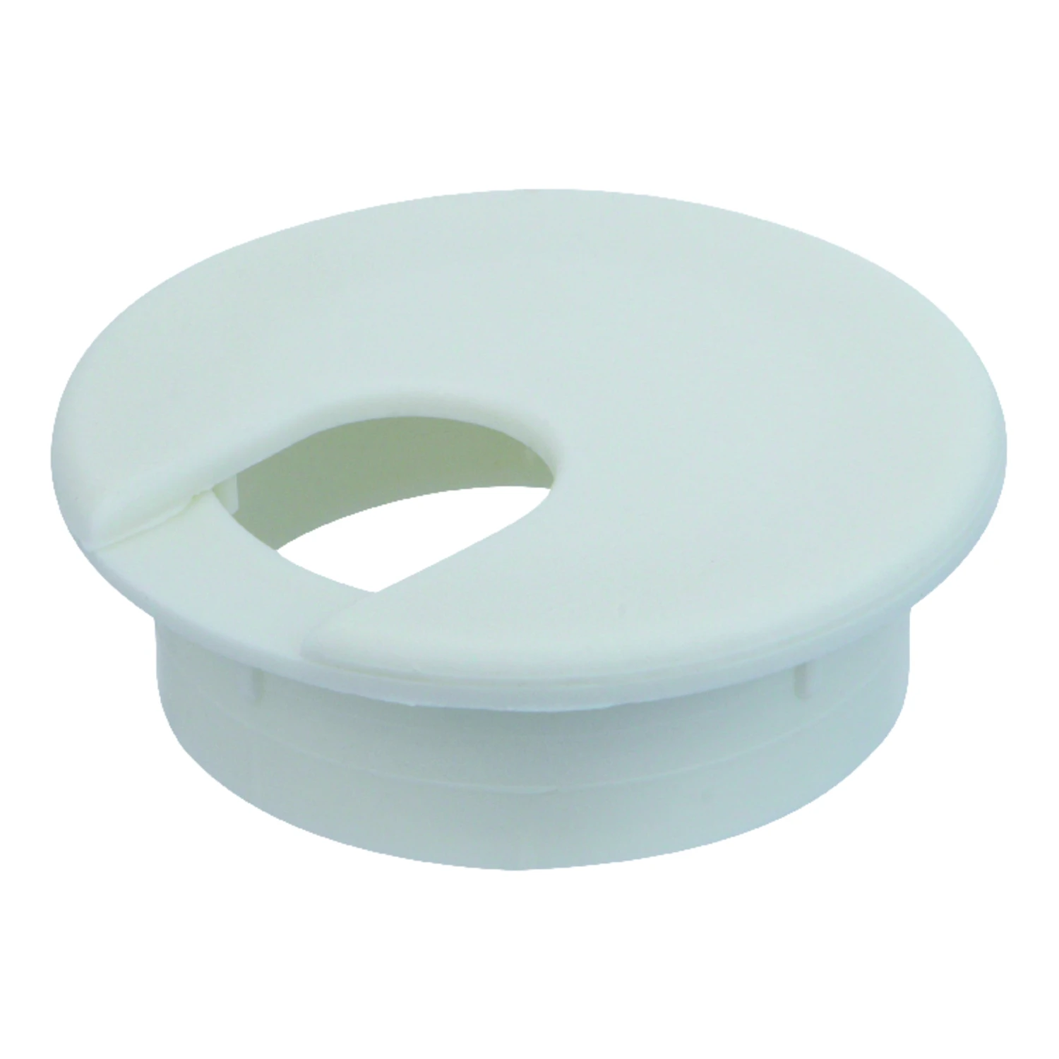 2 In. White Computer Grommet For Cable Management, Fits 2 In. Cutout, 1 Pk