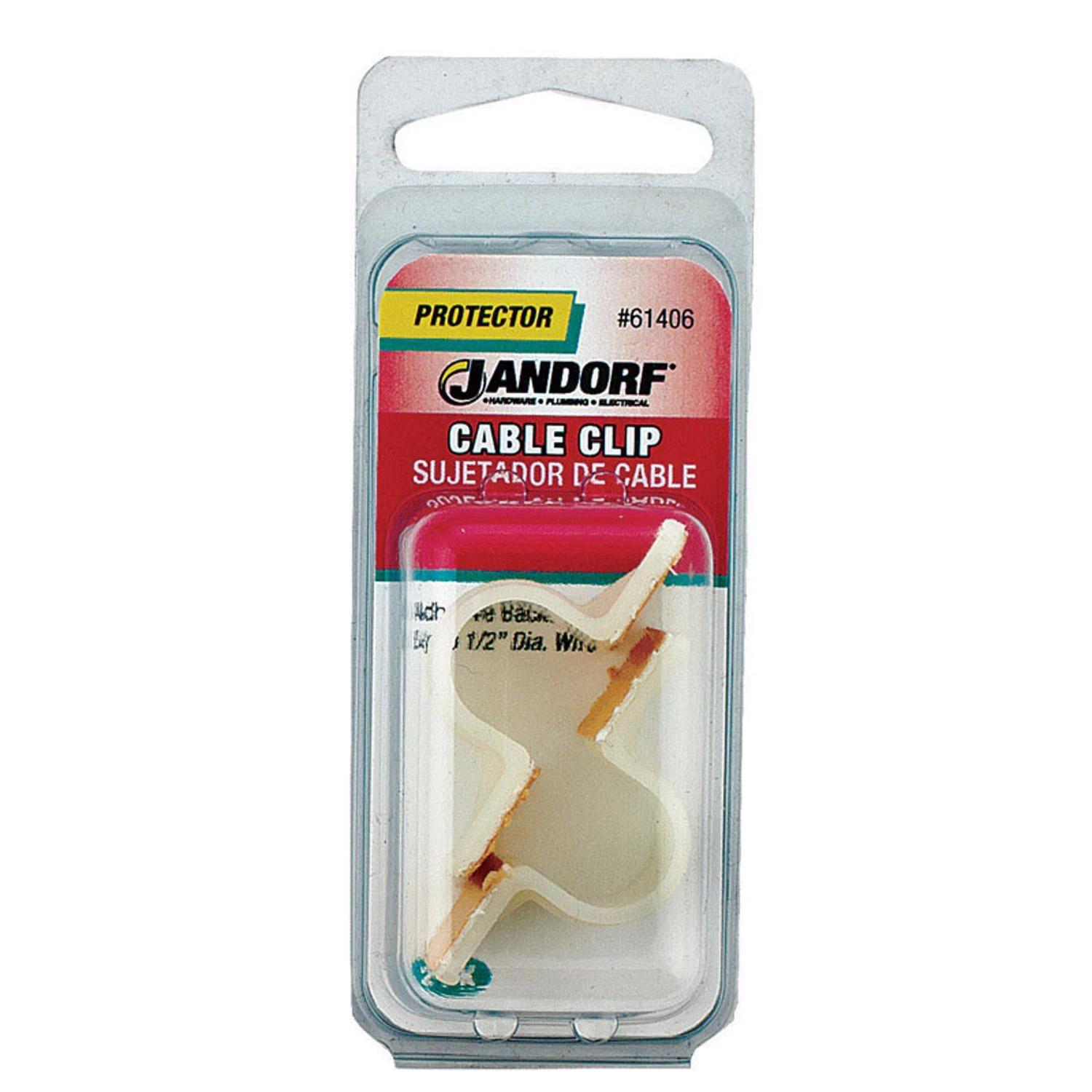 1/2 In. Diameter X 1.6 In. Length White Nylon Cable Clip With Adhesive Backing