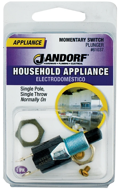 0.25a Single Pole Momentary Appliance Switch Black 1 Pk, Model 61037