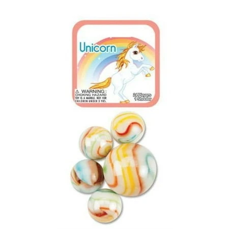 Unicorn Game Net Set With 25 Glass Mega Marbles And Shooter Marble