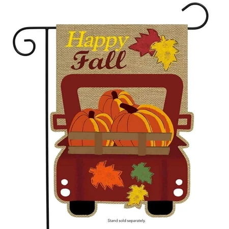Briarwood 12.5" X 18" Happy Fall Pickup Burlap Garden Flag