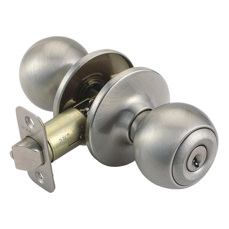 Ball Satin Nickel Keyed Entry Door Knob Model 781880