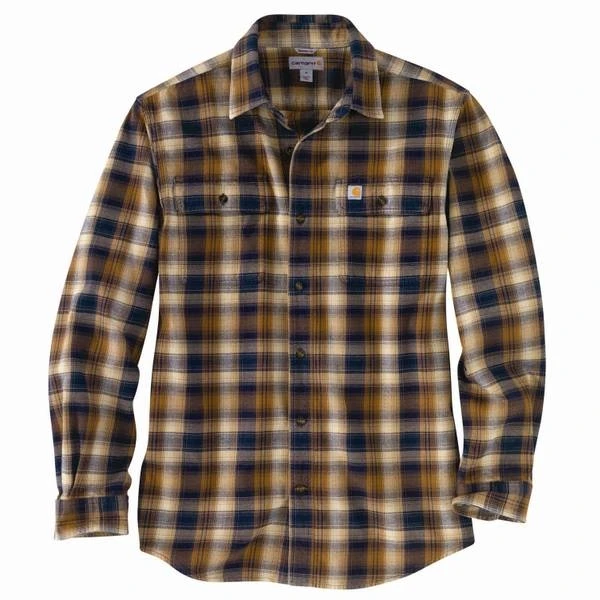 Men's Long Sleeve Hubbard Flannel Shirt - Medium Regular - Navy Plaid