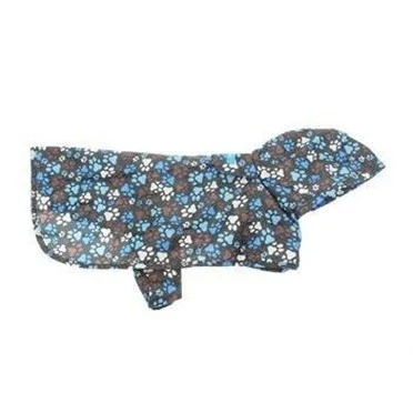 Rc Pet Packable Dog Rain Poncho, Small, Pitter Patter Chocolate Design