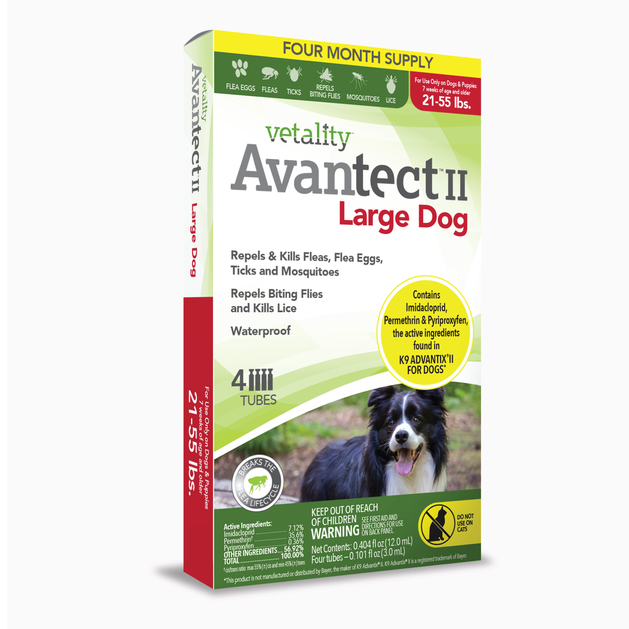 Avantect Ii Flea & Tick Remedy For Large Dogs - 21-55 Lbs - 4 Doses