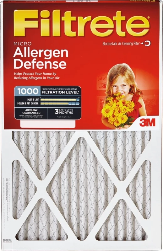 Micro Allergen Pleated Air Filter, Red, 18x30x1-in., 3 Month Lifespan