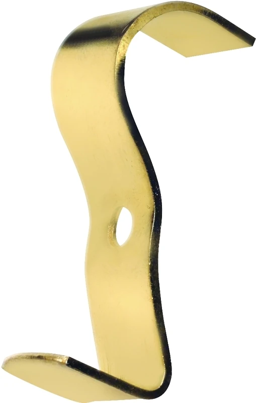 Wide Molding Hook, Brass-Plated, 2-Pk.