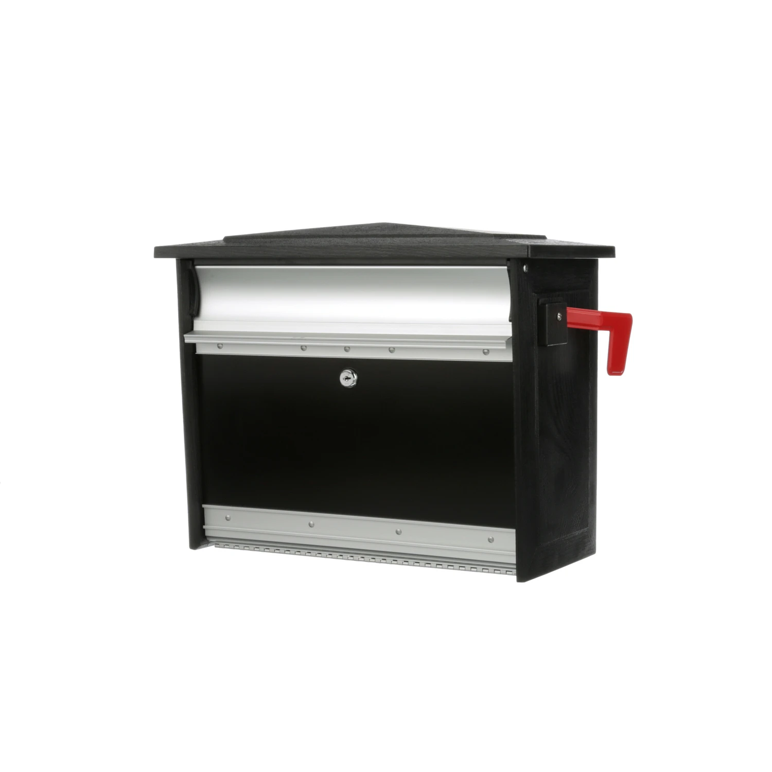 Mailsafe Lockable Security Wall Mount Mailbox - Medium Size, Black, Aluminum