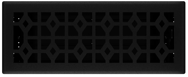 Templar 4 In. X 12 In. Black Iron Steel Floor Register With Adjustable Airflow