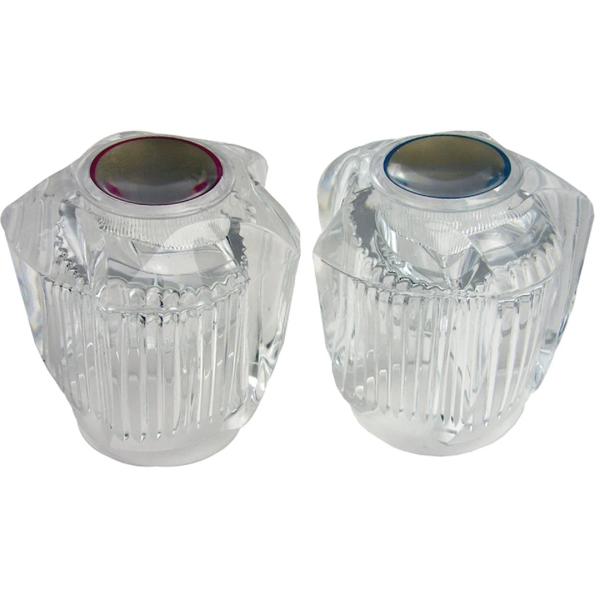 Fit-All Lavatory Sink & Tub & Shower Handle, Medium Canopy, Clear, Pr.