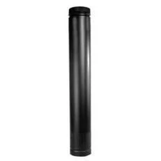 Telescopic Double Wall Stove Pipe, 38-68-In., Matte Black, 6-In.