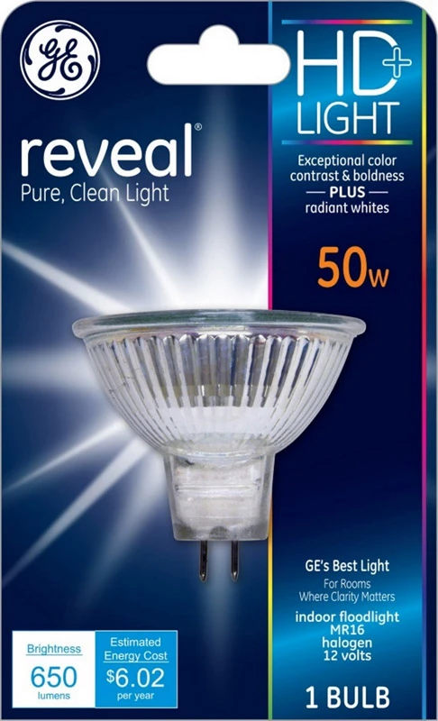 Reveal 50w Mr16 Decorative Halogen Bulb 650 Lm White E12 Base 1 Pk