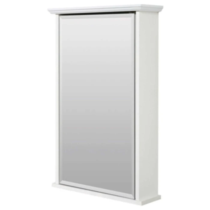 Zenna Home White 16" W X 25" H X 4.63" D Surface Mount Crown Pediment Medicine Cabinet
