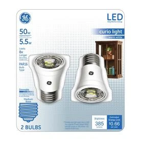 GE Industrial Solutions 29076 LED Bulb, Flood/Spotlight, PAR16 Lamp, 50 W Equivalent, E26 Lamp Base, Dimmable, Clear