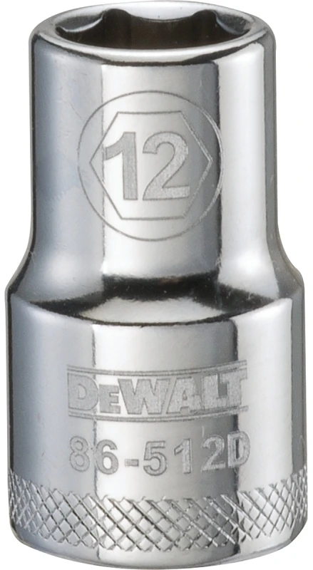 Metric Shallow Socket, 6-Point, 1/2 In. Drive, 12mm