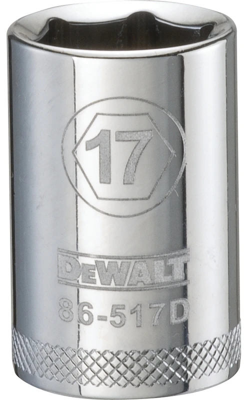 Metric Shallow Socket, 6-Point, 1/2 In. Drive, 17mm