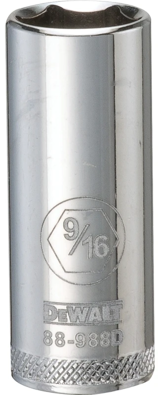 SAE Socket, Deep, 6-Point, 9/16 In., 3/8 In. Drive