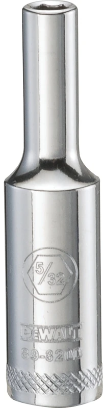 SAE Socket, Deep, 6-Point, 5/32 In., 1/4 In. Drive