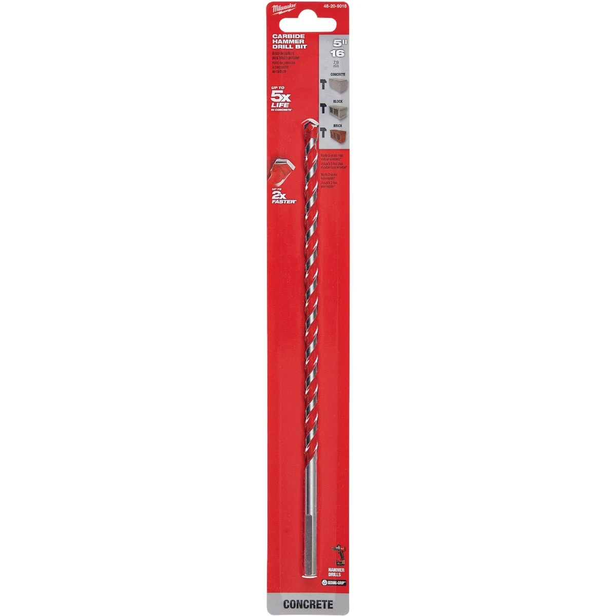 Shockwave 5/16 In. X 10 In. Carbide Hammer Drill Bit - Precision Performance