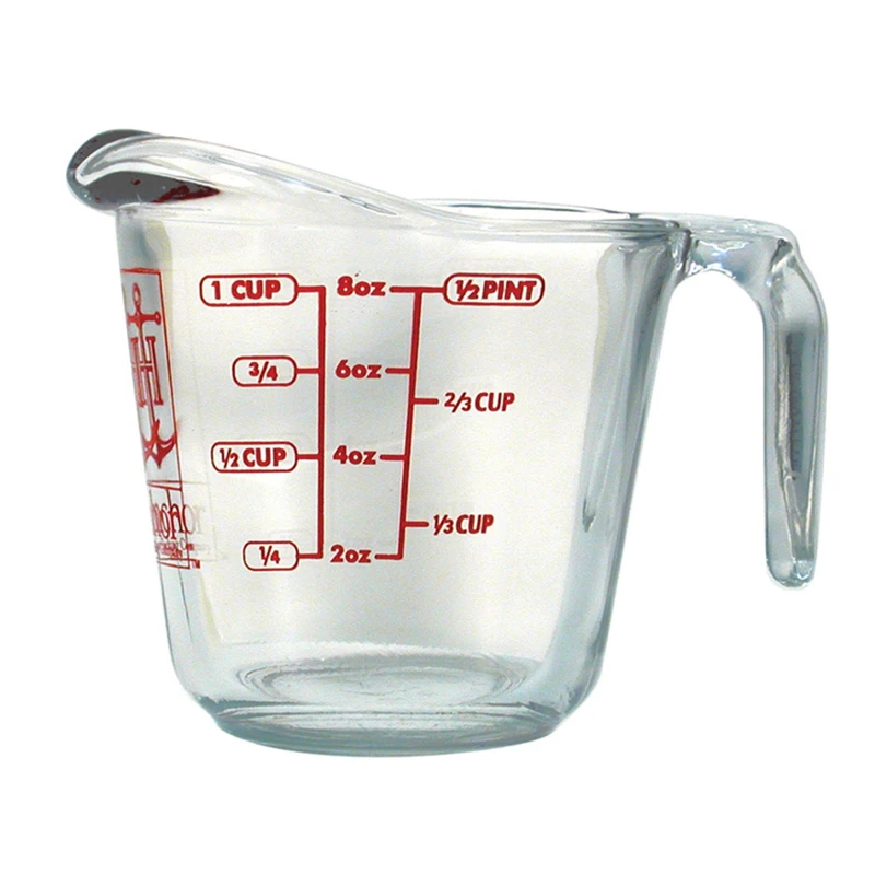 1 Cup Clear Glass Measuring Cup With Metric Markings