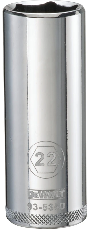 Metric Deep Socket, 6-Point, 1/2 In. Drive, 22mm