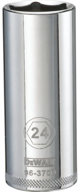 Metric Deep Socket, 6-Point, 1/2 In. Drive, 24mm