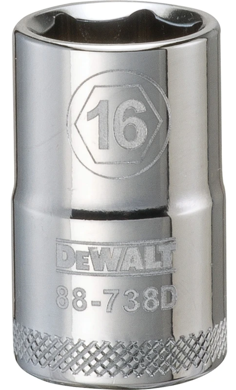 Metric Shallow Socket, 6-Point, 1/2 In. Drive, 16mm