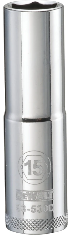 Metric Deep Socket, 6-Point, 1/2 In. Drive, 15mm