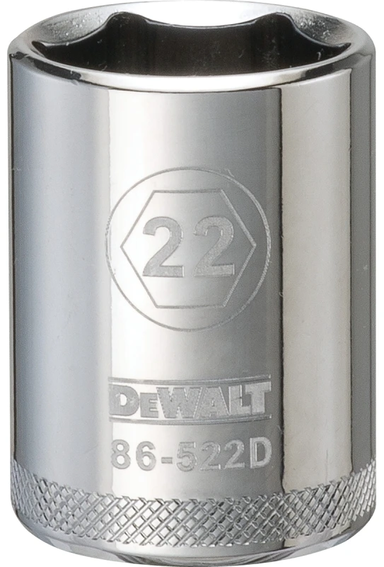 Metric Shallow Socket, 6-Point, 1/2 In. Drive, 22mm
