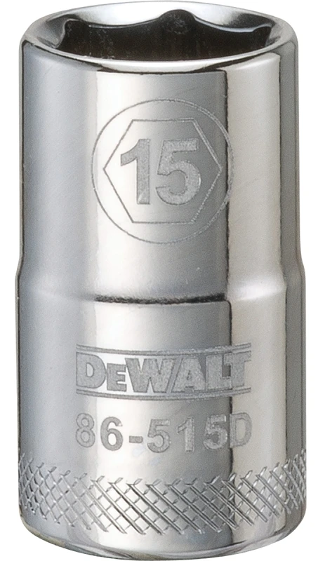 Metric Shallow Socket, 6-Point, 1/2 In. Drive, 15mm