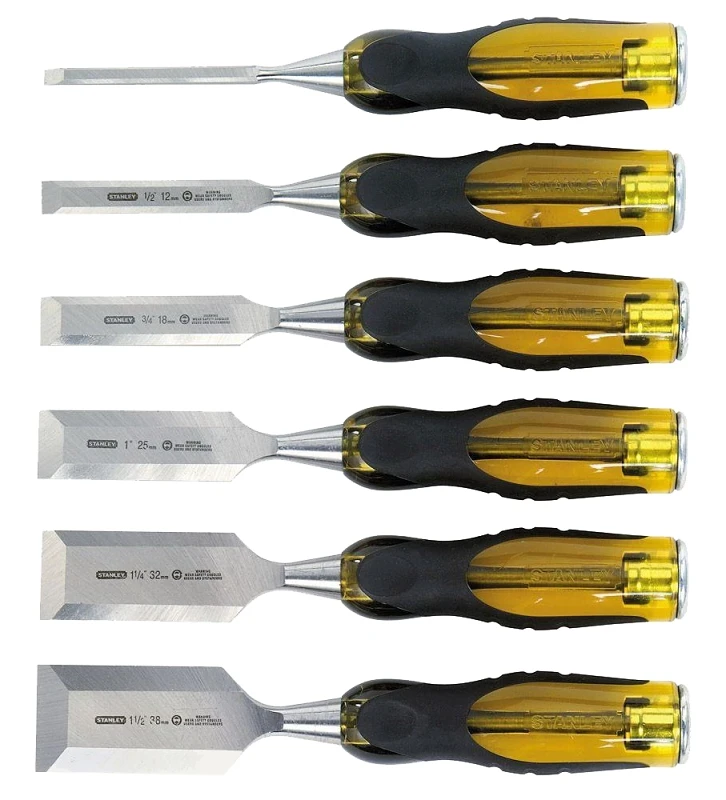 6-piece Wood Chisel Set With Ergonomic Handles And Steel Striking Cap