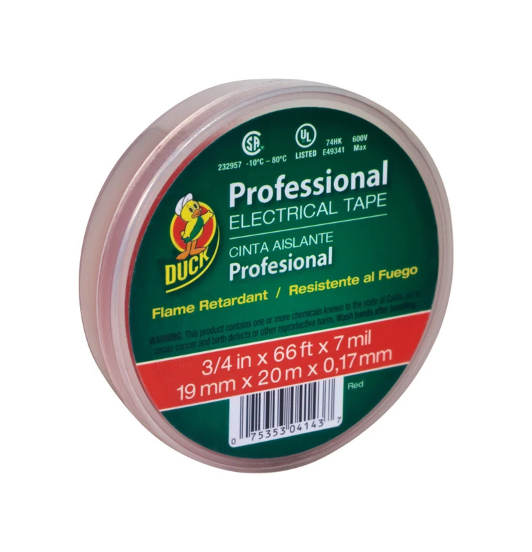 Professional Grade 3/4 In. W X 66 Ft. L Red Vinyl Electrical Tape