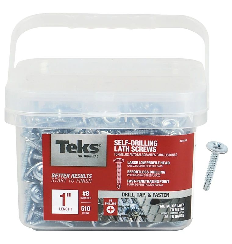 Lath Screws, Metal To Metal, Phillips Head, Drill Points, #8-18 x 1 In., 510-Pk.