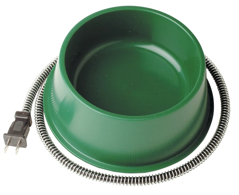 Pet Bowl, Heated, Green, 25-Watt, 1-Qt.