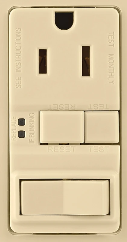 Eaton Gfci Receptacle & Switch, 15a, 125vac, 2-pole, 3-wire, Ivory, 5 Pk