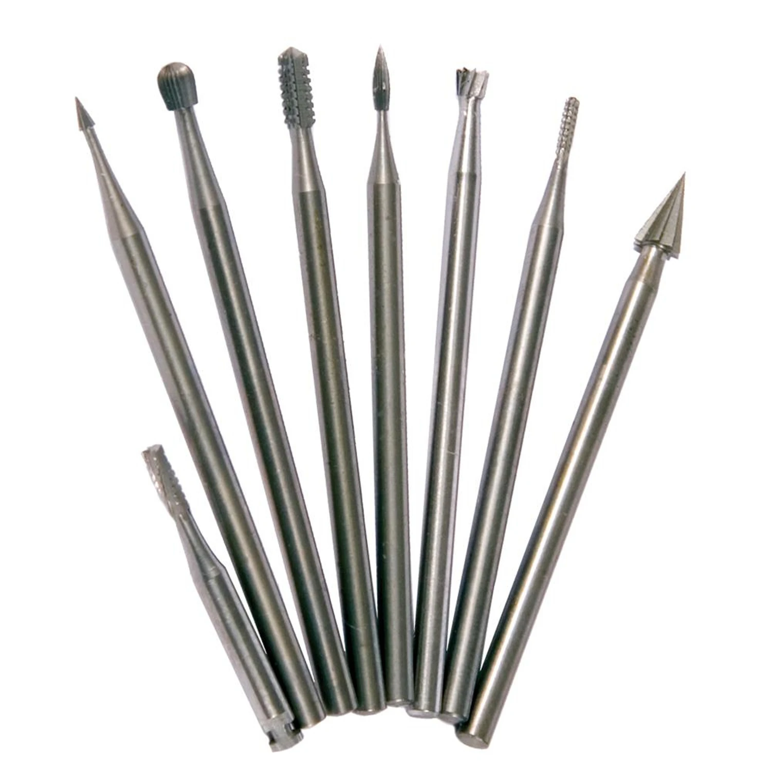 Assorted Mini Burr Set Steel 8 Piece With 1/8 Inch Shank