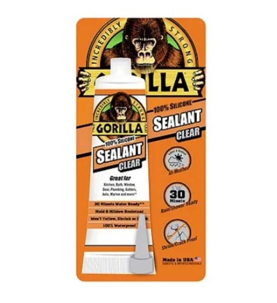 2.8 Oz. Clear Silicone Sealant For Kitchen, Bath, Windows, And More
