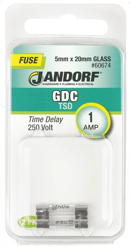 Gdc 1 Amp 250 Volt Time Delay Glass Fuse 2 Pk, 5mm X 20mm