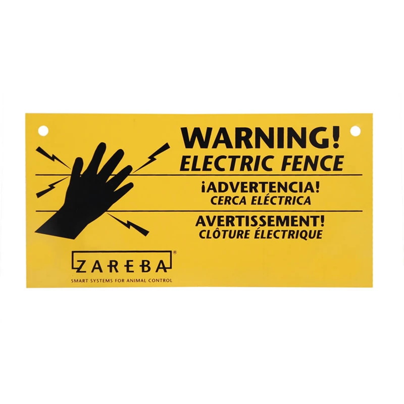 Ws3 Electric Fence Warning Sign, Yellow, 8 In L X 4 In W, 3 Pk