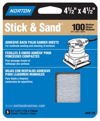 4-1/2" X 4-1/2" 100 Grit Sanding Sheets For Palm Sanders